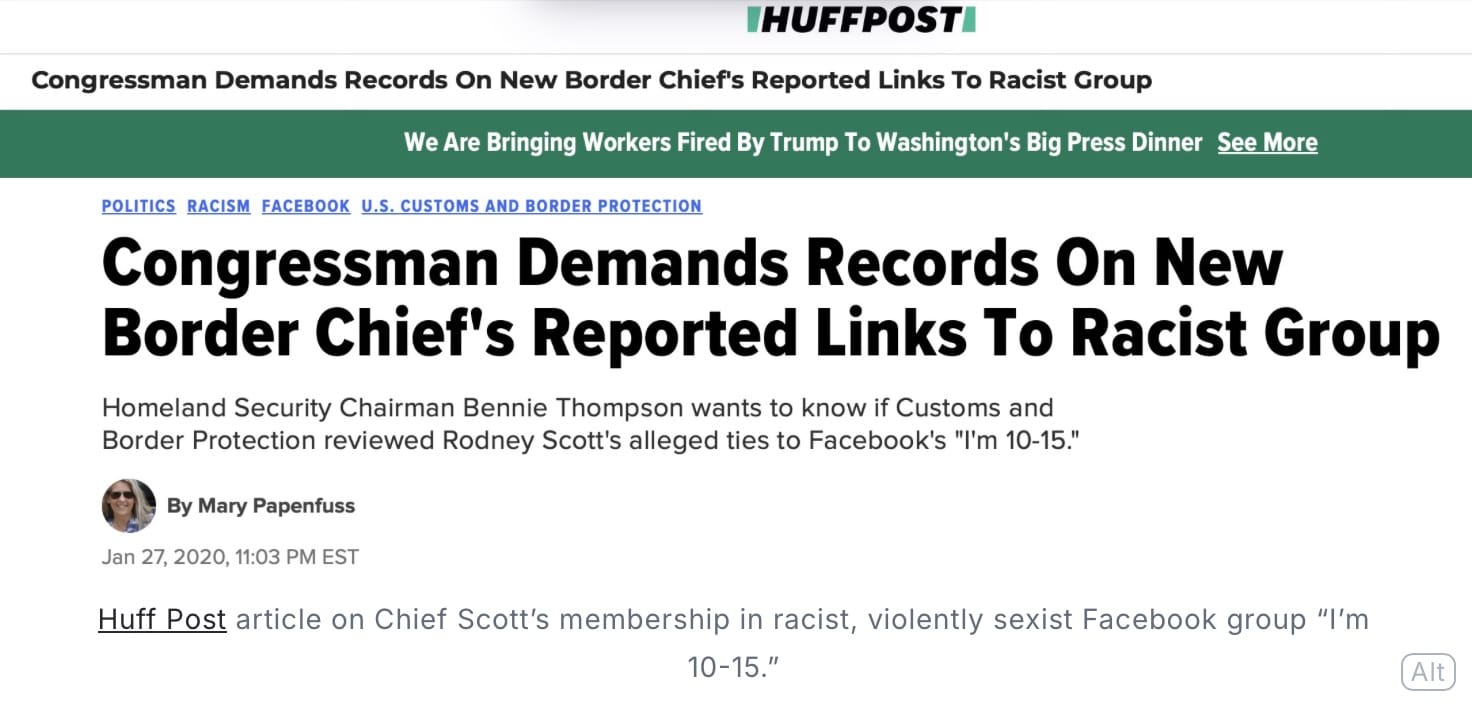 Yep, that secret Border Patrol FB group is typical agent behavior.