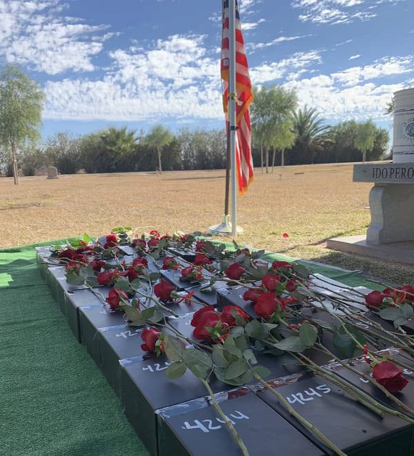 Attending a mass grave ceremony for migrants in the US