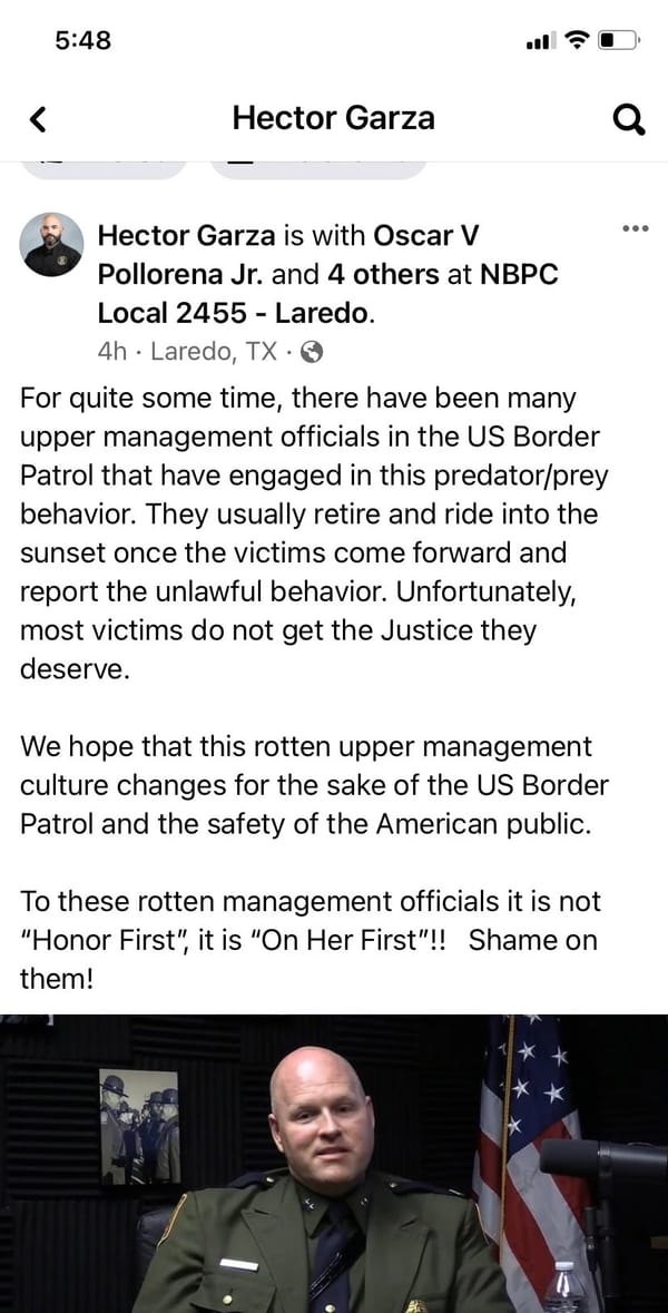 Border Patrol Agent Sex Crimes Spreadsheet
